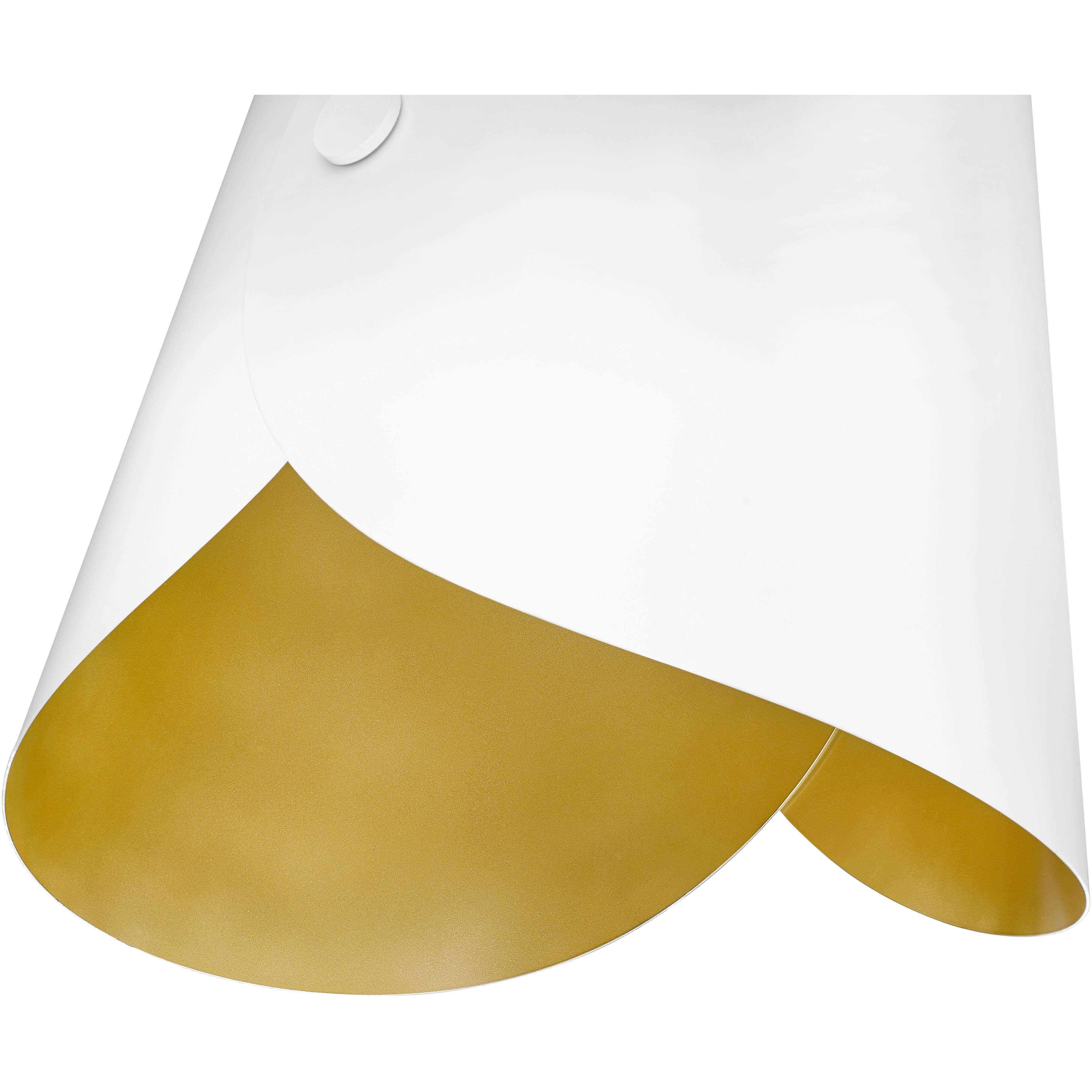 Salone 1 Light 14.25 inch Matte White Pendant Ceiling Light in Matte White Outer,  Gold Inner