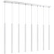 Forest LED 44.25 inch Chrome Linear Chandelier Ceiling Light in 8, 30, Matte White Steel