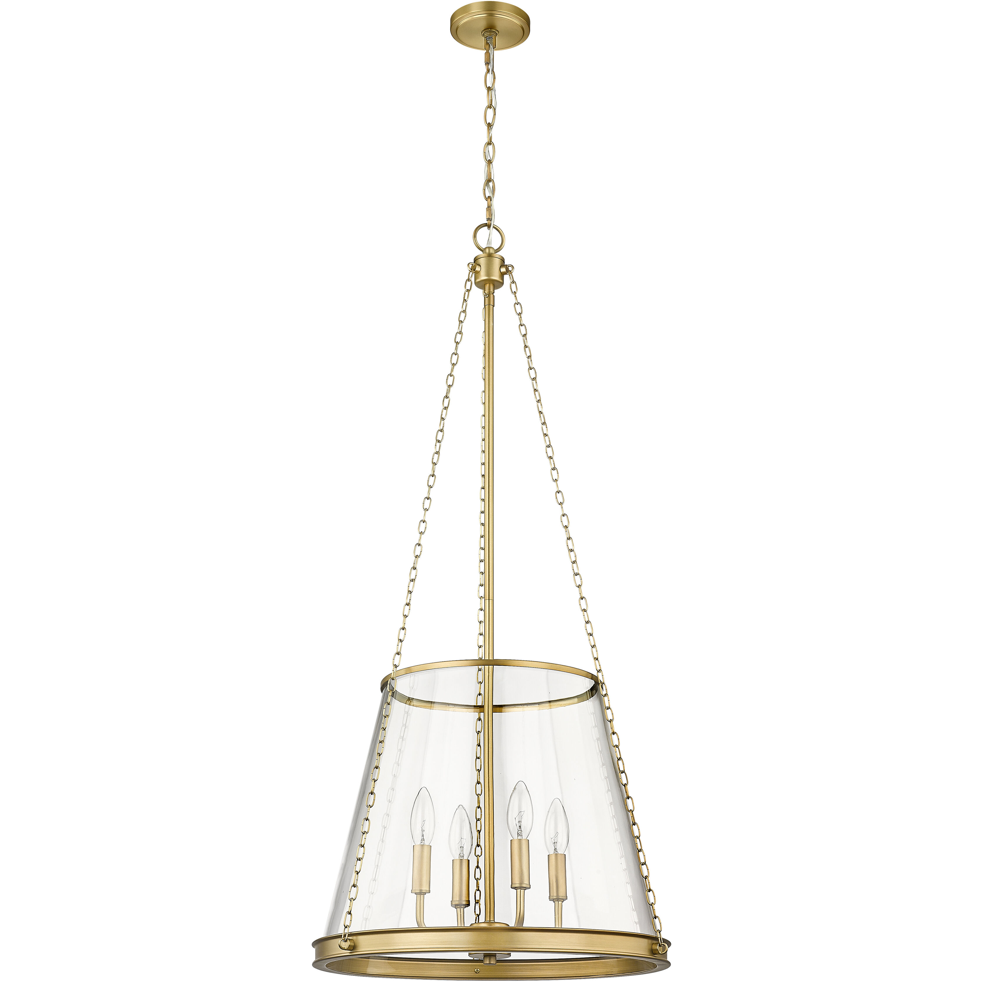 ストロングライトZ-Light Compact 172.5-48x34 Z-Lite 341P18-RB Prescott 4 Light 18 inch Rubbed Brass
