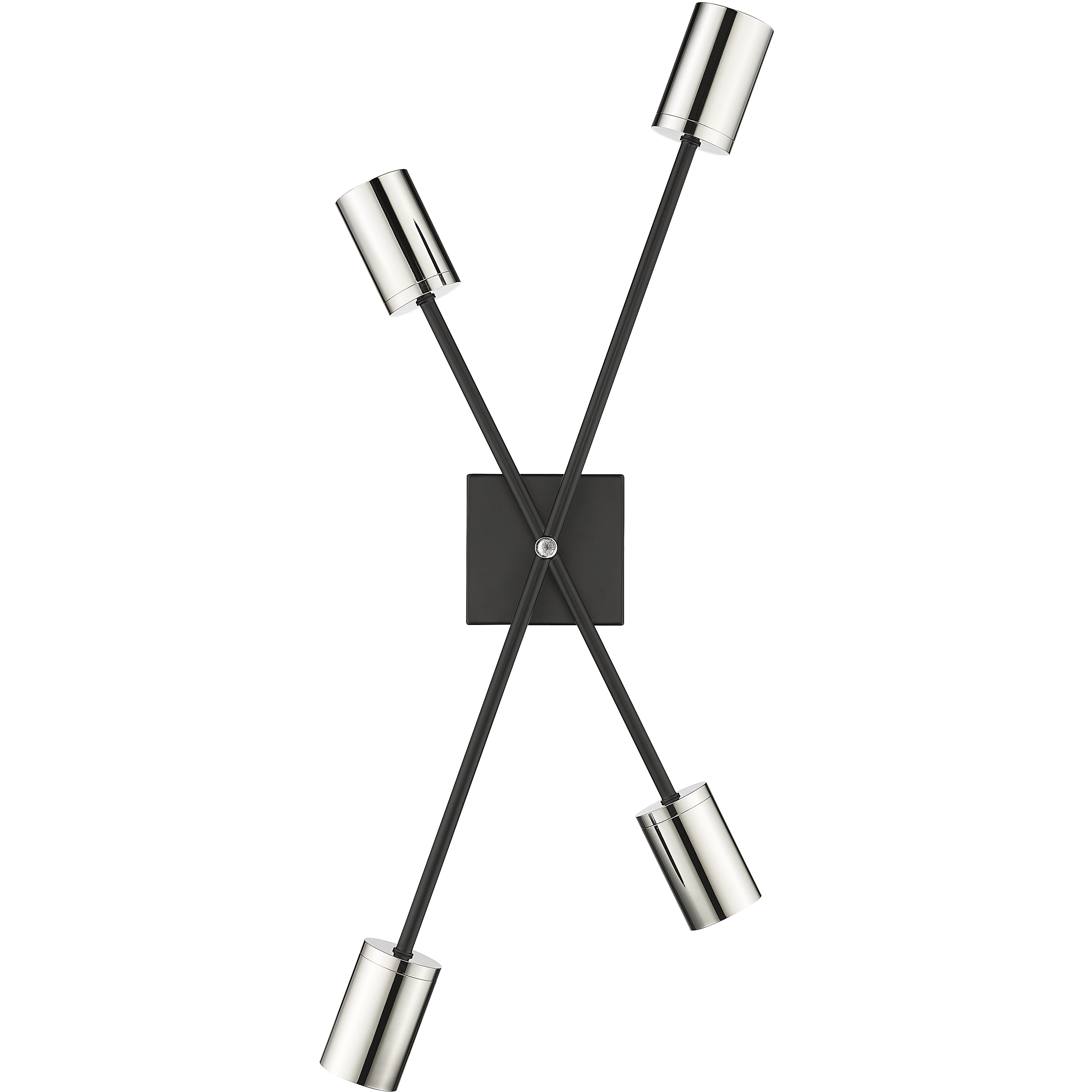 Calumet 4 Light 4.5 inch Matte Black and Polished Nickel Wall Sconce Wall Light