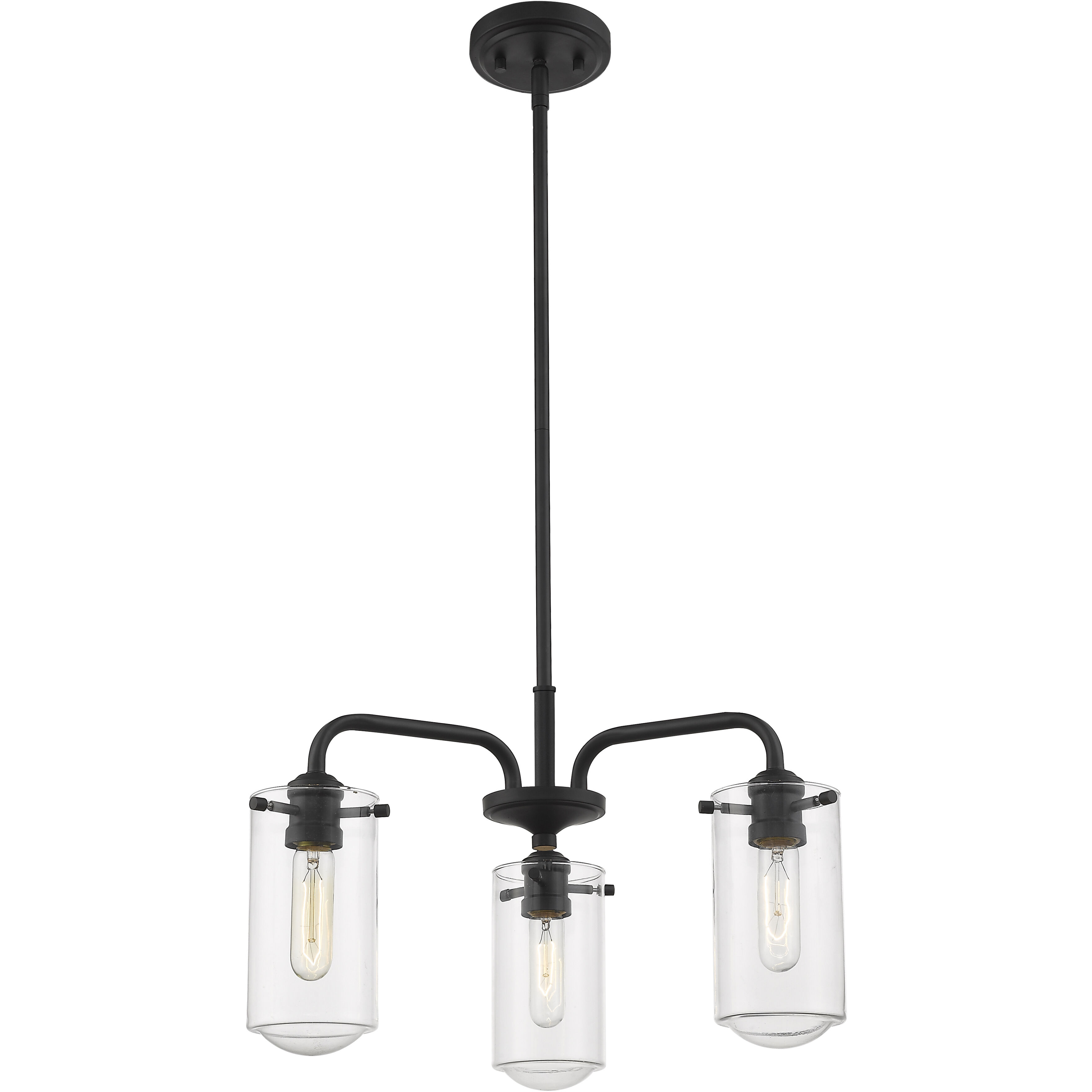Delaney 3 Light 20 inch Matte Black Chandelier Ceiling Light