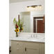 Bleeker Street 4 Light 33 inch Matte Black and Olde Brass Vanity Wall Light