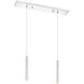 Forest LED 30 inch Chrome Linear Chandelier Ceiling Light in 2, 11, Chrome Steel