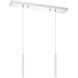 Forest LED 30 inch Chrome Linear Chandelier Ceiling Light in 2, 11, Matte White Steel