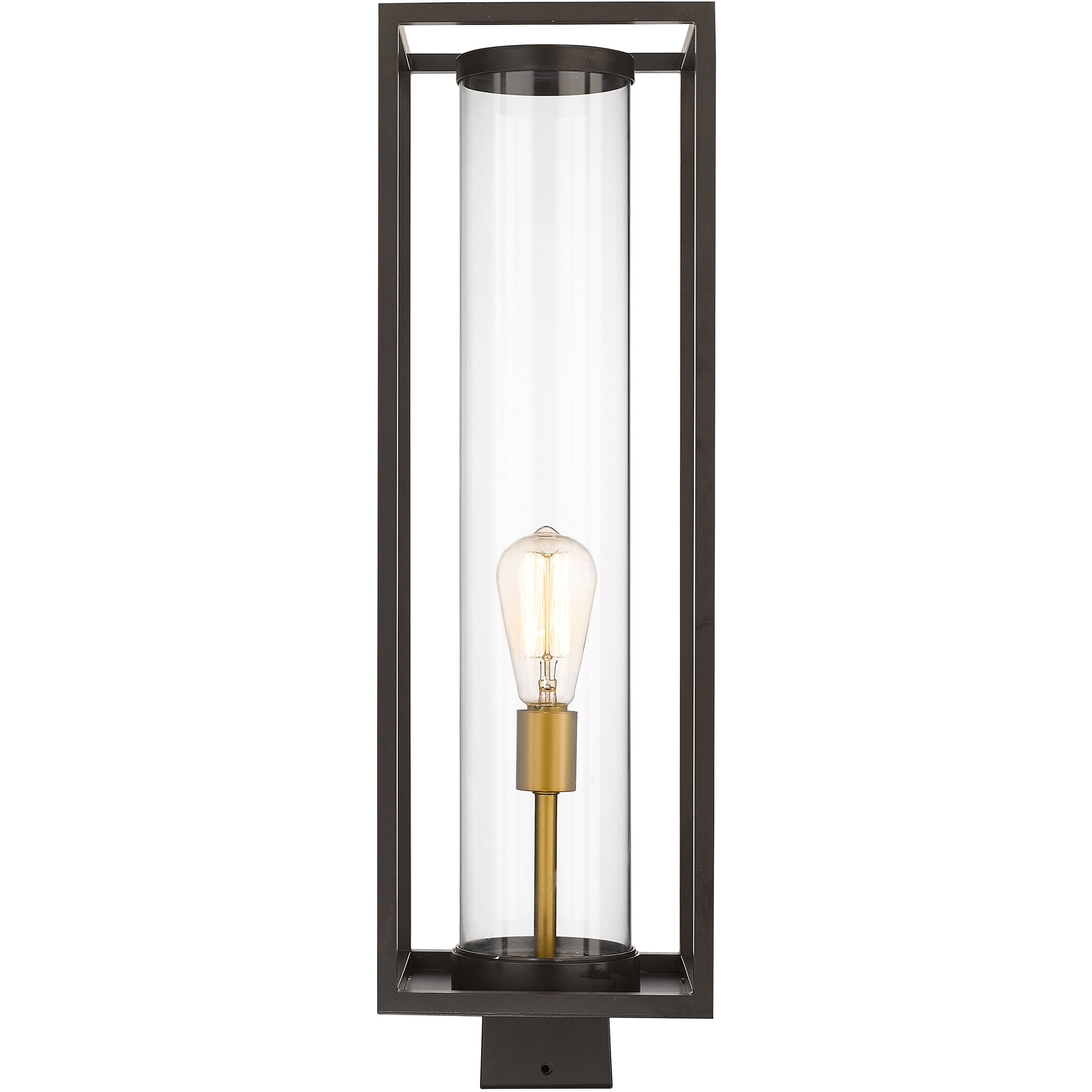 Dunbroch 1 Light 26.25 inch Deep Bronze and Outdoor Brass Outdoor Post Mount Fixture