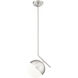 Realm Sphere 1 Light 10.75 inch Brushed Nickel Pendant Ceiling Light