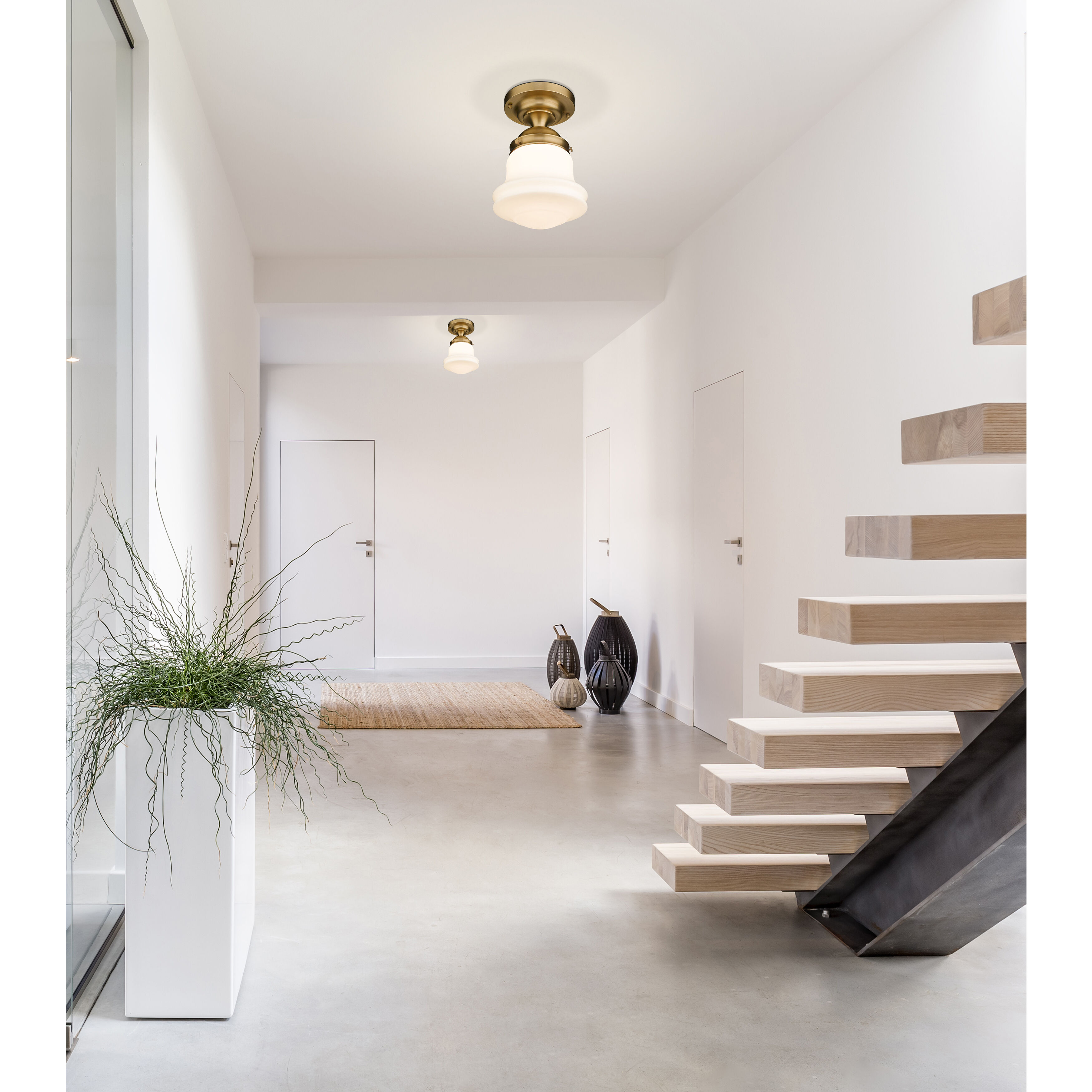 Vaughn 1 Light 10.5 inch Heritage Brass Flush Mount Ceiling Light