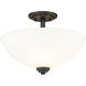 Ashton 3 Light 15.75 inch Matte Black Semi Flush Mount Ceiling Light in 6