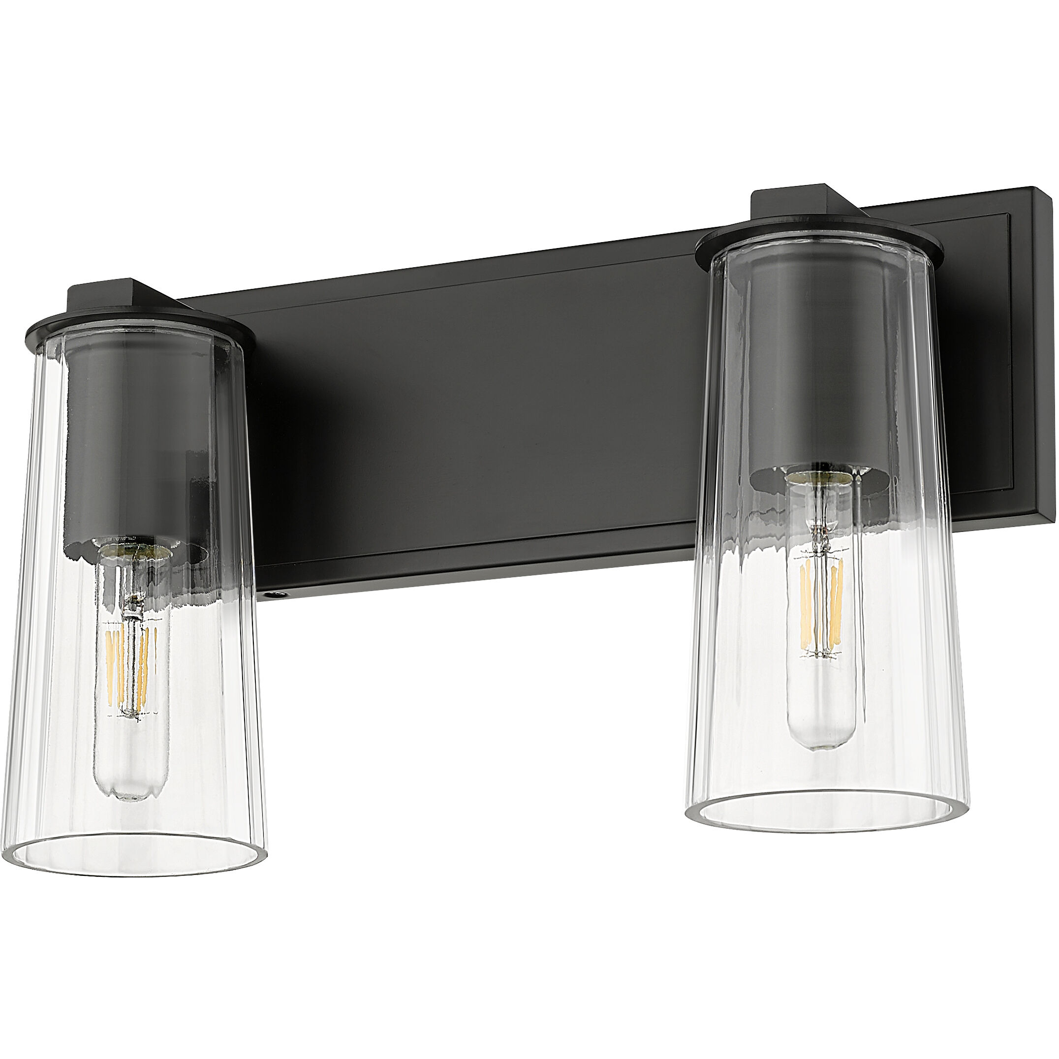 Titus 2 Light 16 inch Matte Black Bath Vanity Light Wall Light