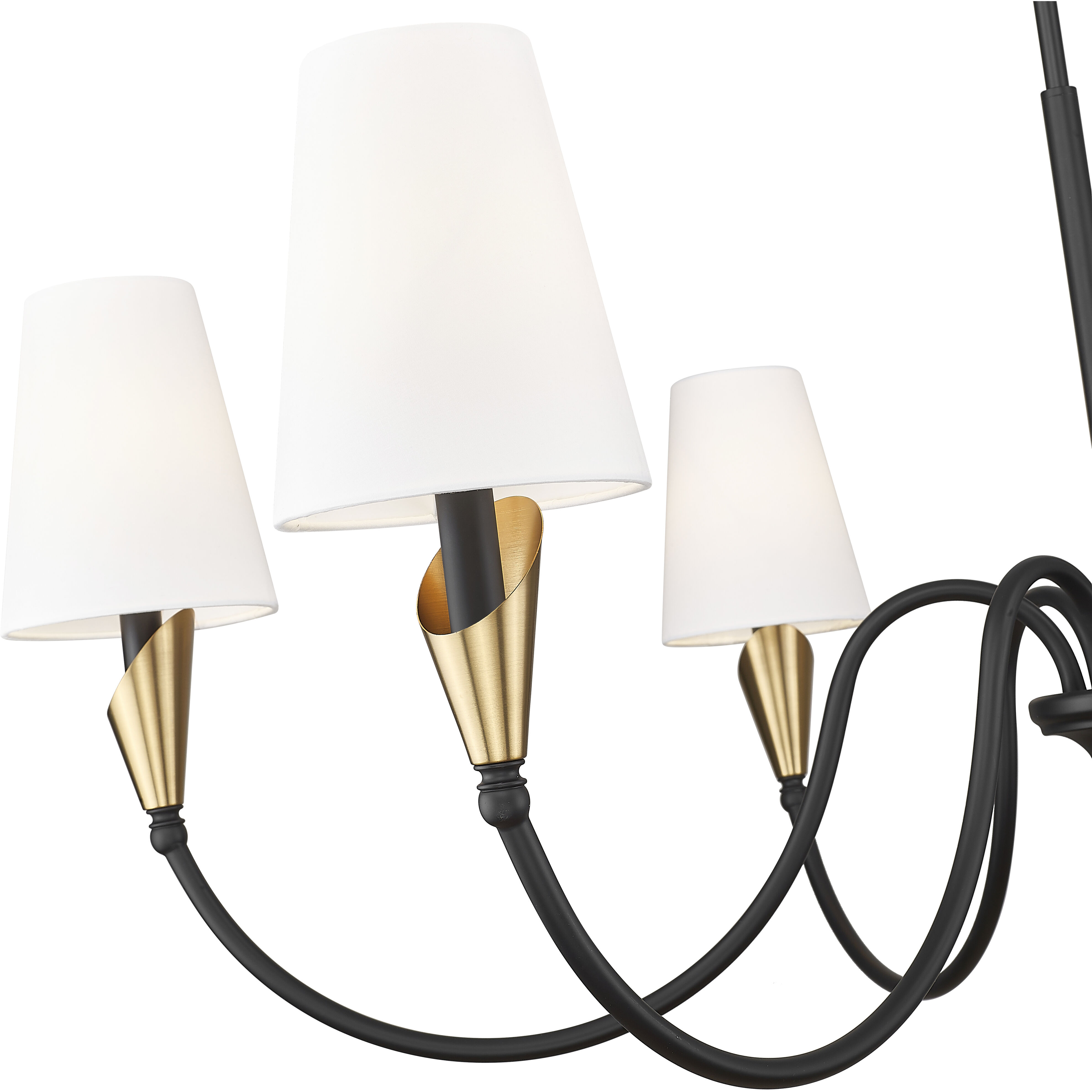 Claudelle 6 Light 46 inch Matte Black and Modern Gold Chandelier Ceiling Light
