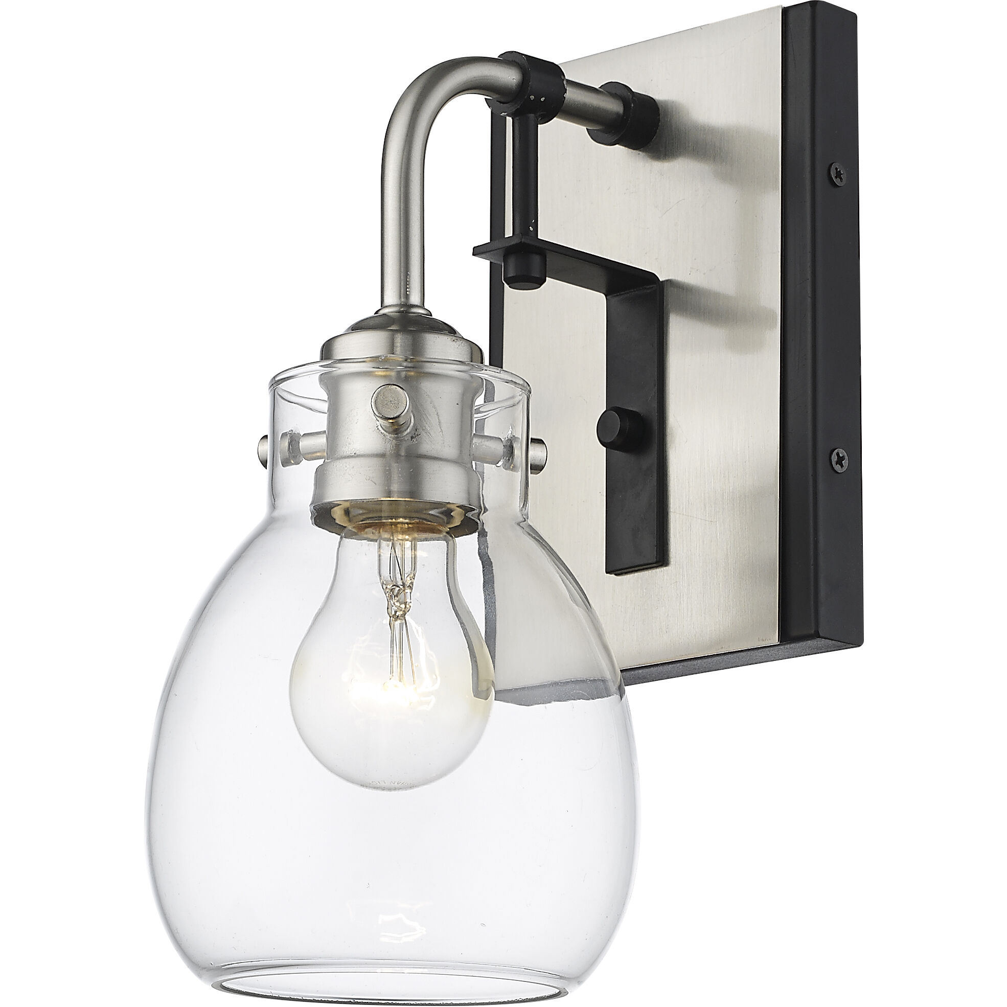 Kraken 1 Light 5.25 inch Matte Black and Brushed Nickel Wall Sconce Wall Light