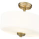 Arlington 3 Light 14.75 inch Heritage Brass Semi Flush Mount Ceiling Light