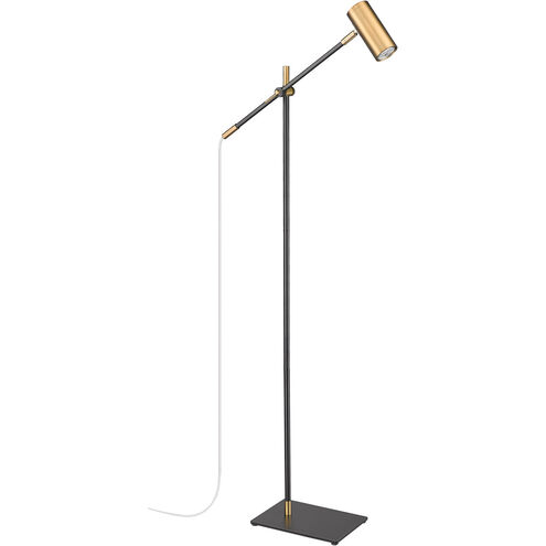 Calumet 48 inch 35.00 watt Matte Black/Olde Brass Floor Lamp Portable Light