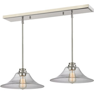 Annora 1 Light 30 inch Brushed Nickel Linear Chandelier Ceiling Light in 12.48