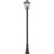 Talbot 3 Light 117 inch Black Outdoor Post Mounted Fixture in Clear Beveled Glass