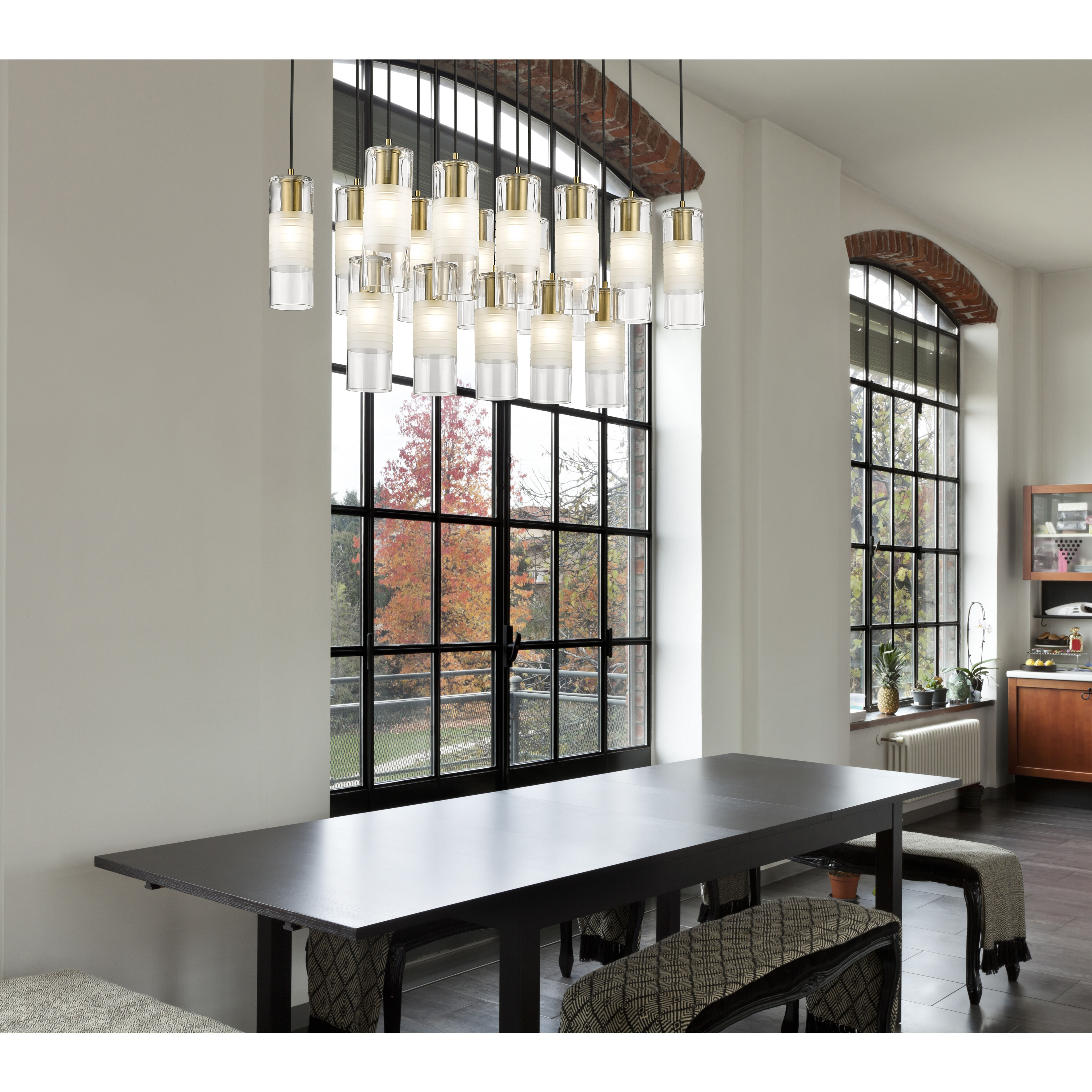 Alton 17 Light 42 inch Modern Gold Linear Chandelier Ceiling Light