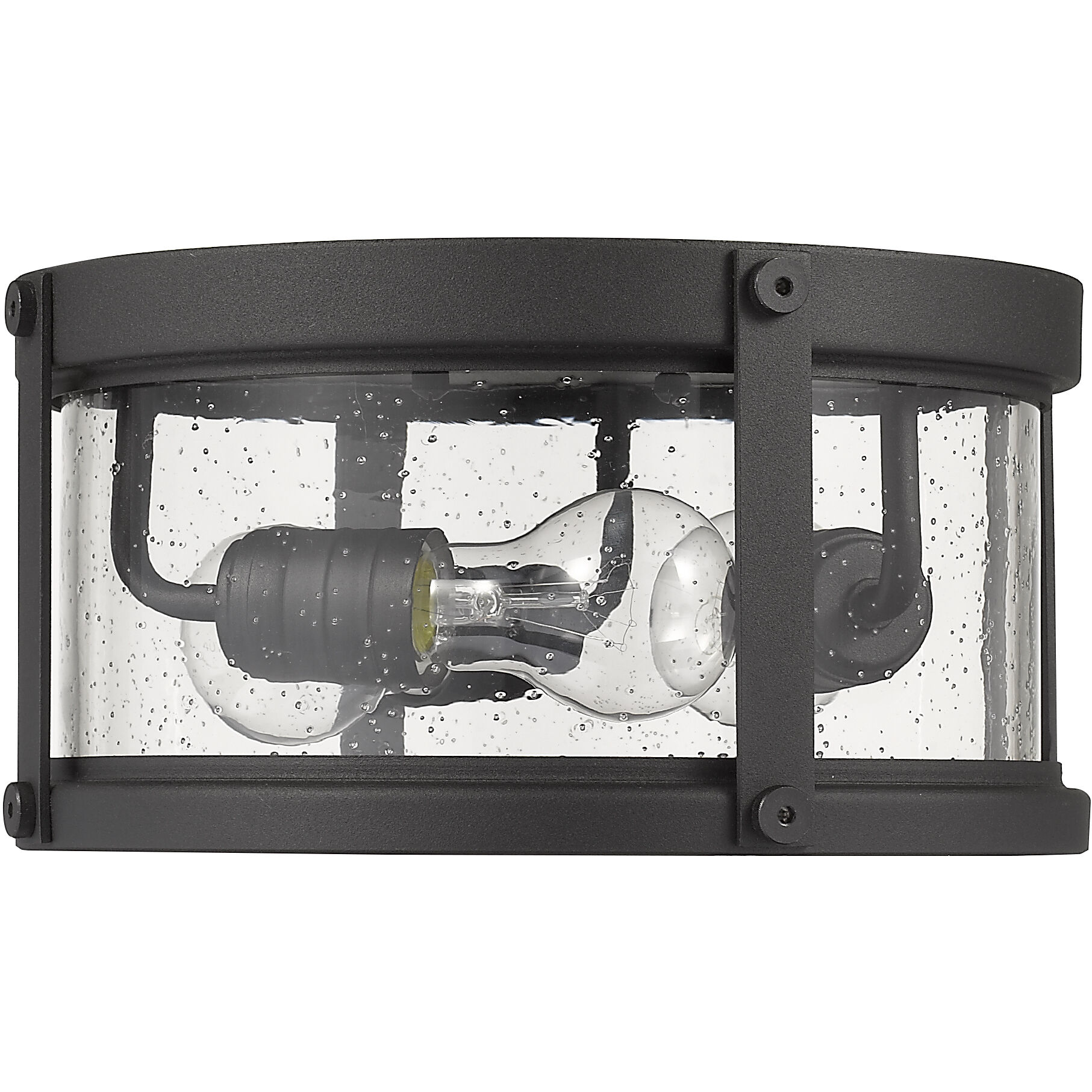 Roundhouse 3 Light 12 inch Black Outdoor Flush Mount