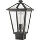 Talbot 1 Light 15 inch Black Outdoor Post Mount Fixture in Clear Beveled Glass