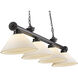 Cordon 4 Light 81.25 inch Bronze Plate Billiard Ceiling Light in Matte Opal Glass
