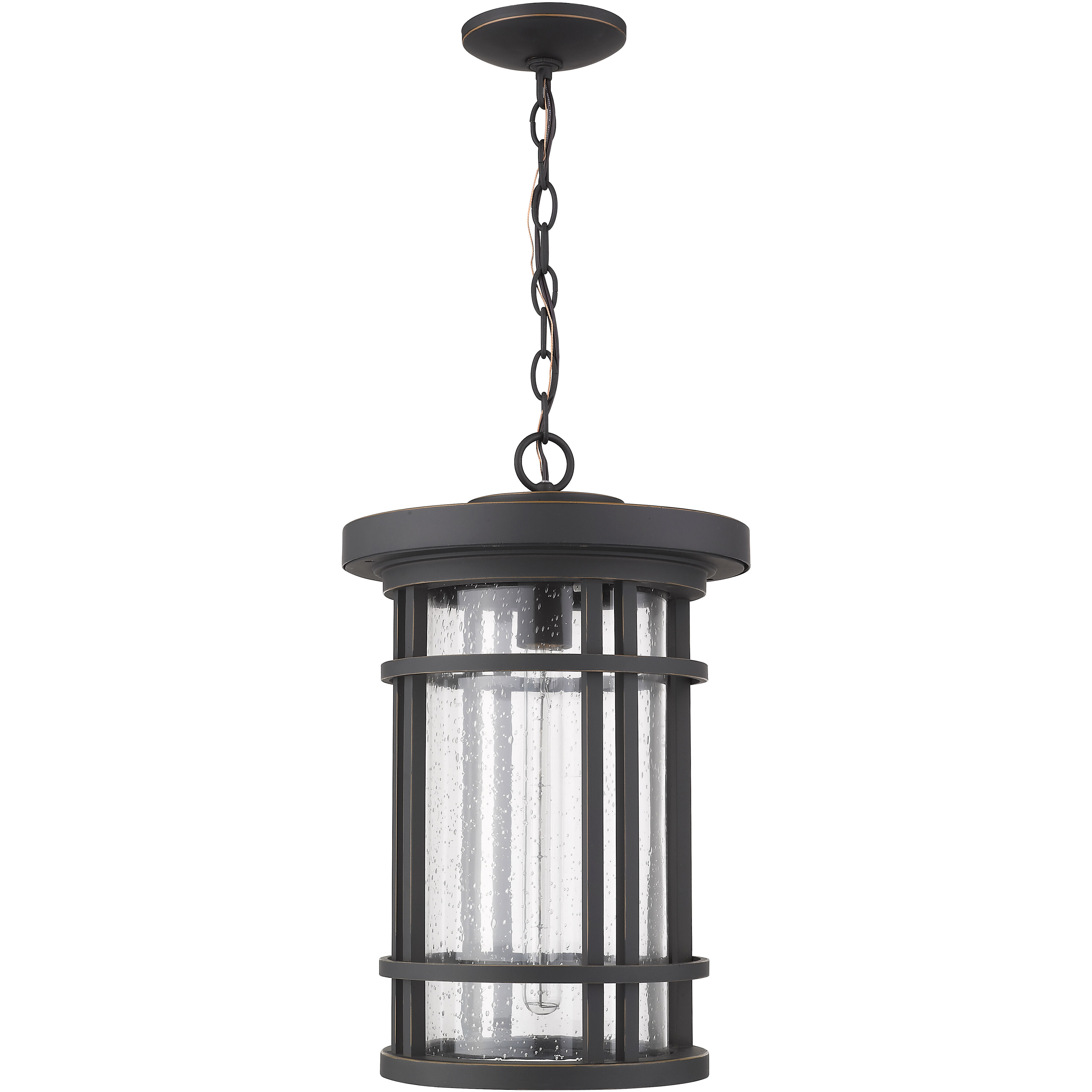 Jordan 1 Light 12 inch Oil Rubbed Bronze Outdoor Chain Mount Ceiling Fixture