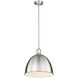 Sawyer 1 Light 12.5 inch Brushed Nickel Pendant Ceiling Light