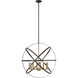 Cavallo 8 Light 30 inch Hammered Bronze and Olde Brass Chandelier Ceiling Light