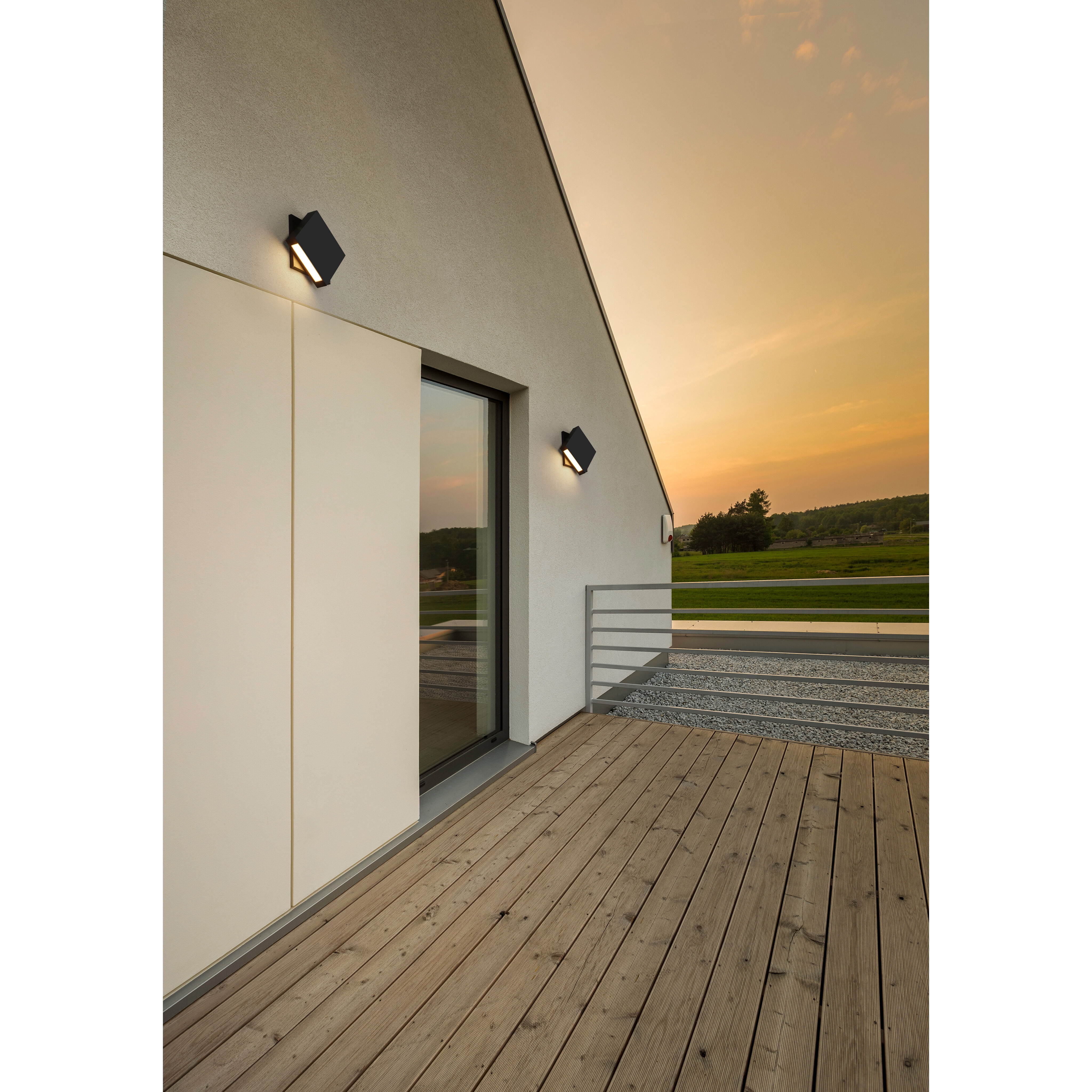 Quadrate LED 11.25 inch Black Outdoor Wall Light