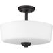 Arlington 3 Light 14.75 inch Bronze Semi Flush Mount Ceiling Light