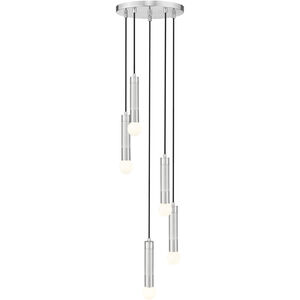 Stari 5 Light 12 inch Brushed Nickel Chandelier Ceiling Light