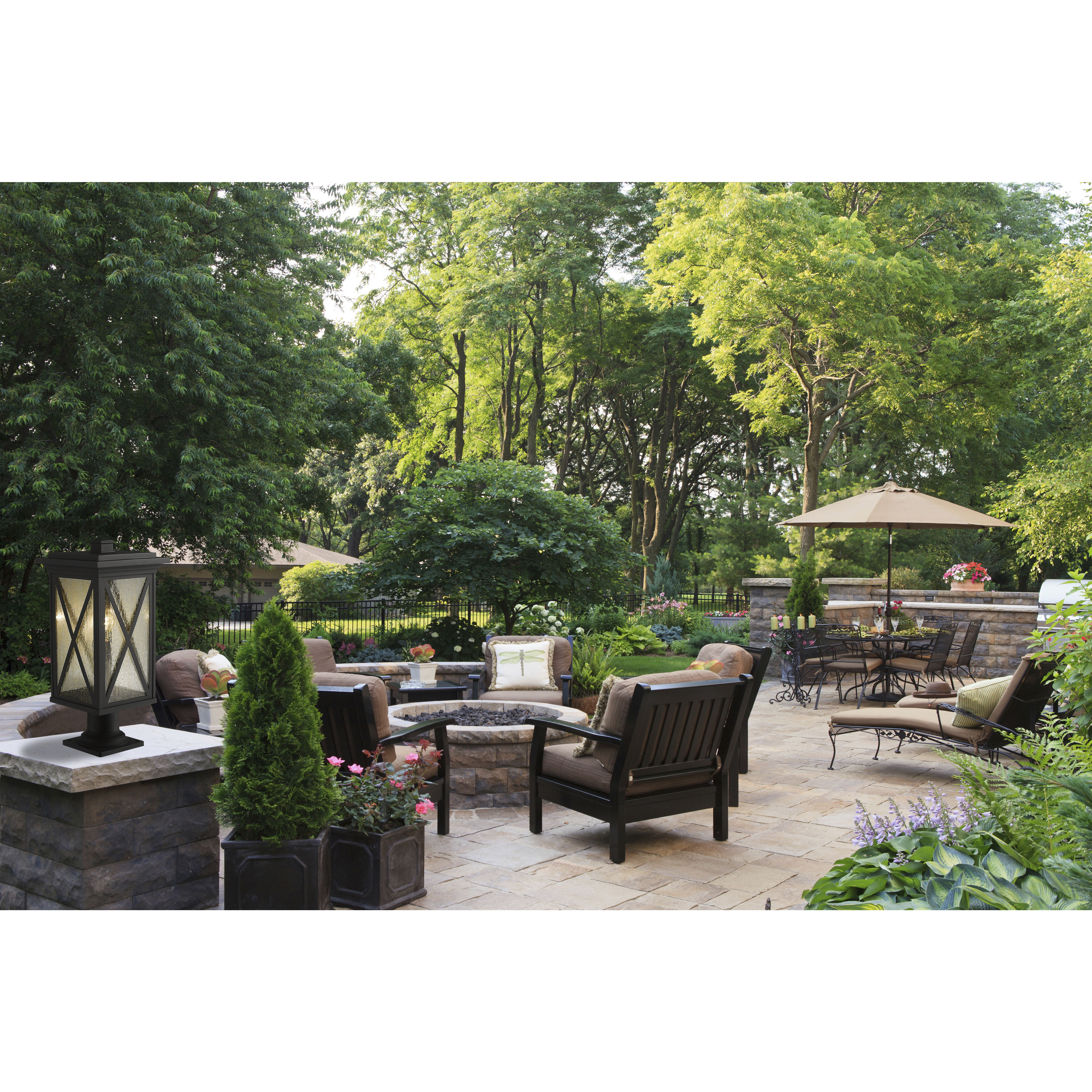 Brookside 1 Light 21.5 inch Black Outdoor Pier Mounted Fixture