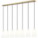 Farrell 7 Light 54 inch Modern Gold Linear Chandelier Ceiling Light