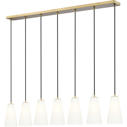 Farrell 7 Light 54 inch Modern Gold Linear Chandelier Ceiling Light
