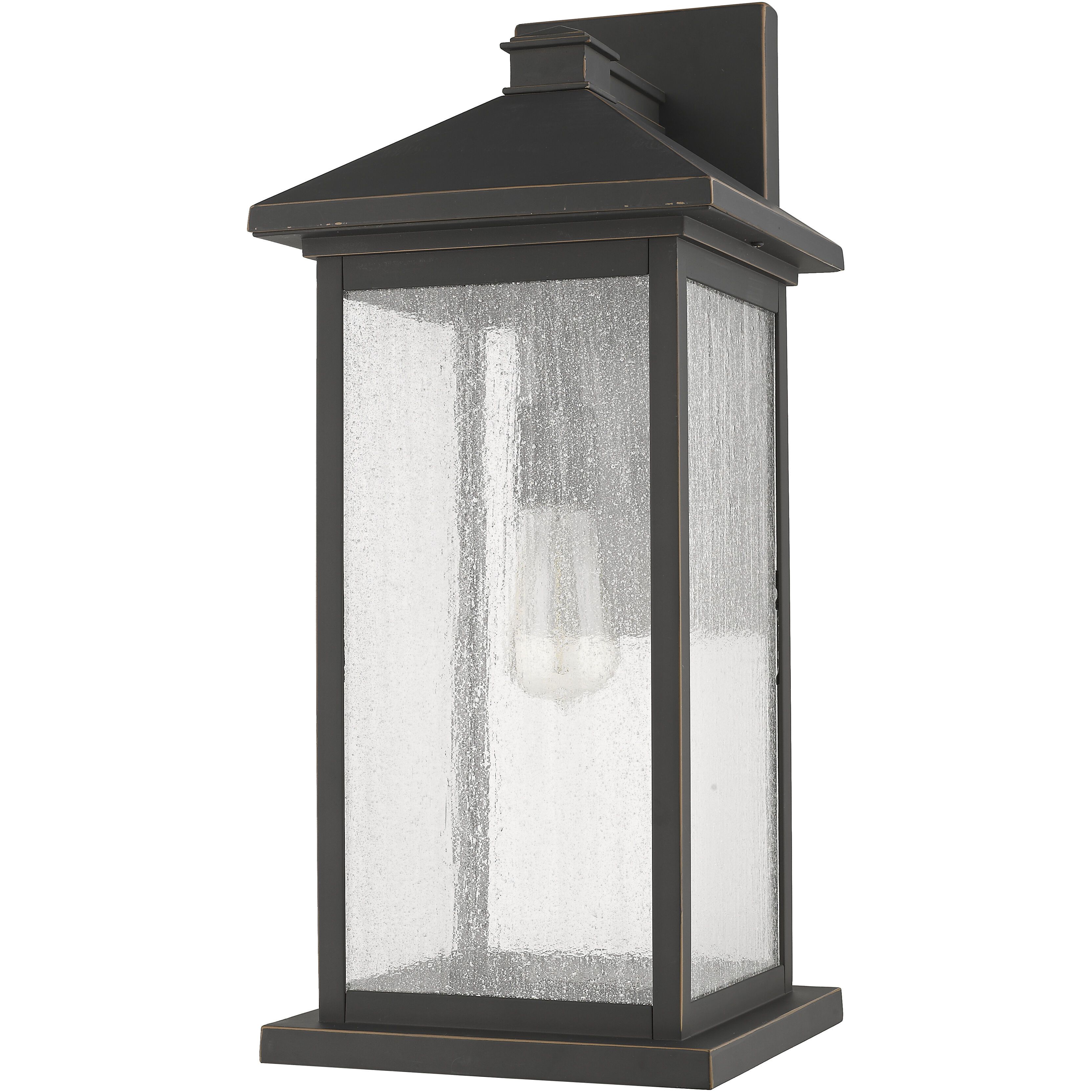 Portland 1 Light 22 inch Oil Rubbed Bronze Outdoor Wall Light in Clear Seedy Glass