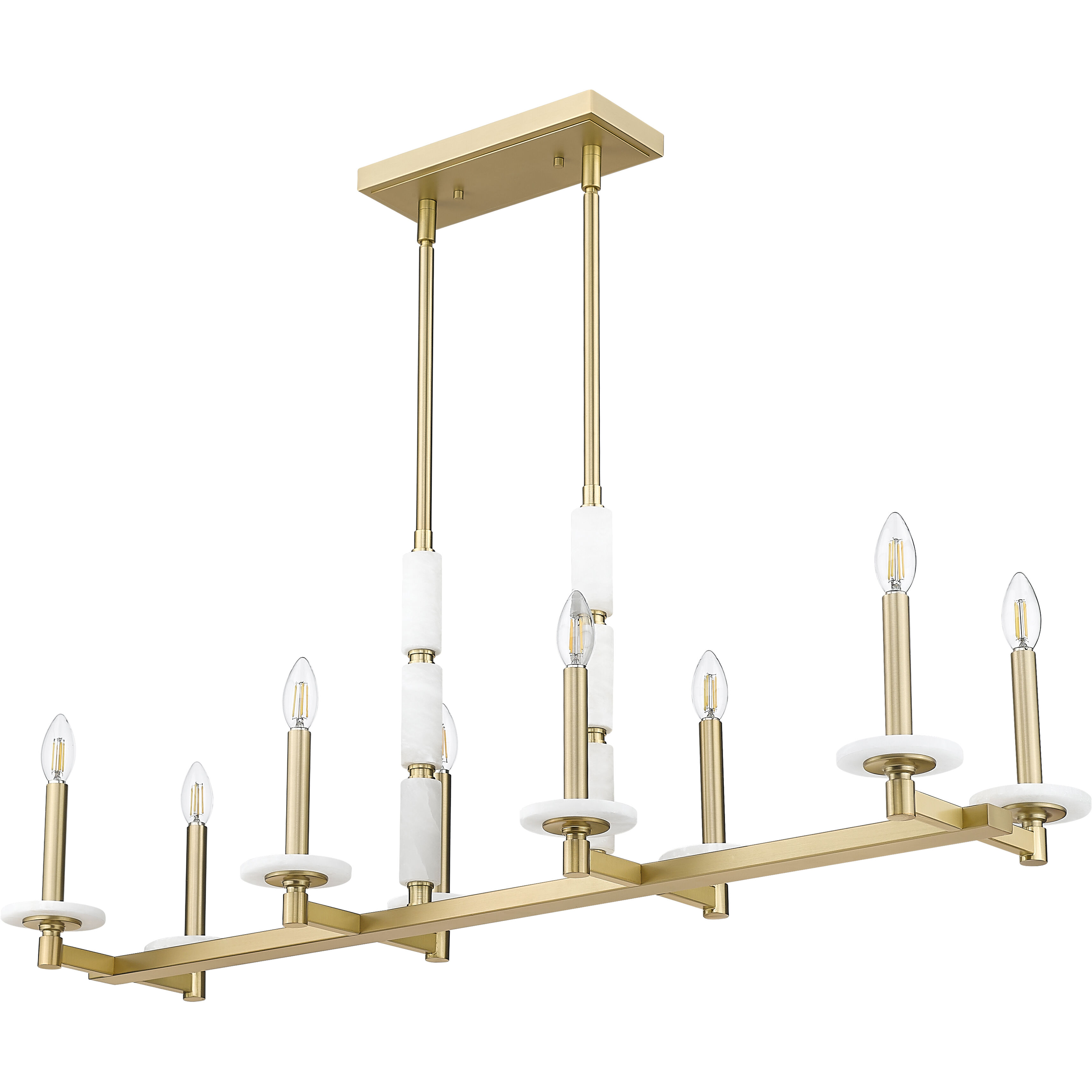 Kaden Linear Chandelier Ceiling Light in Modern Gold