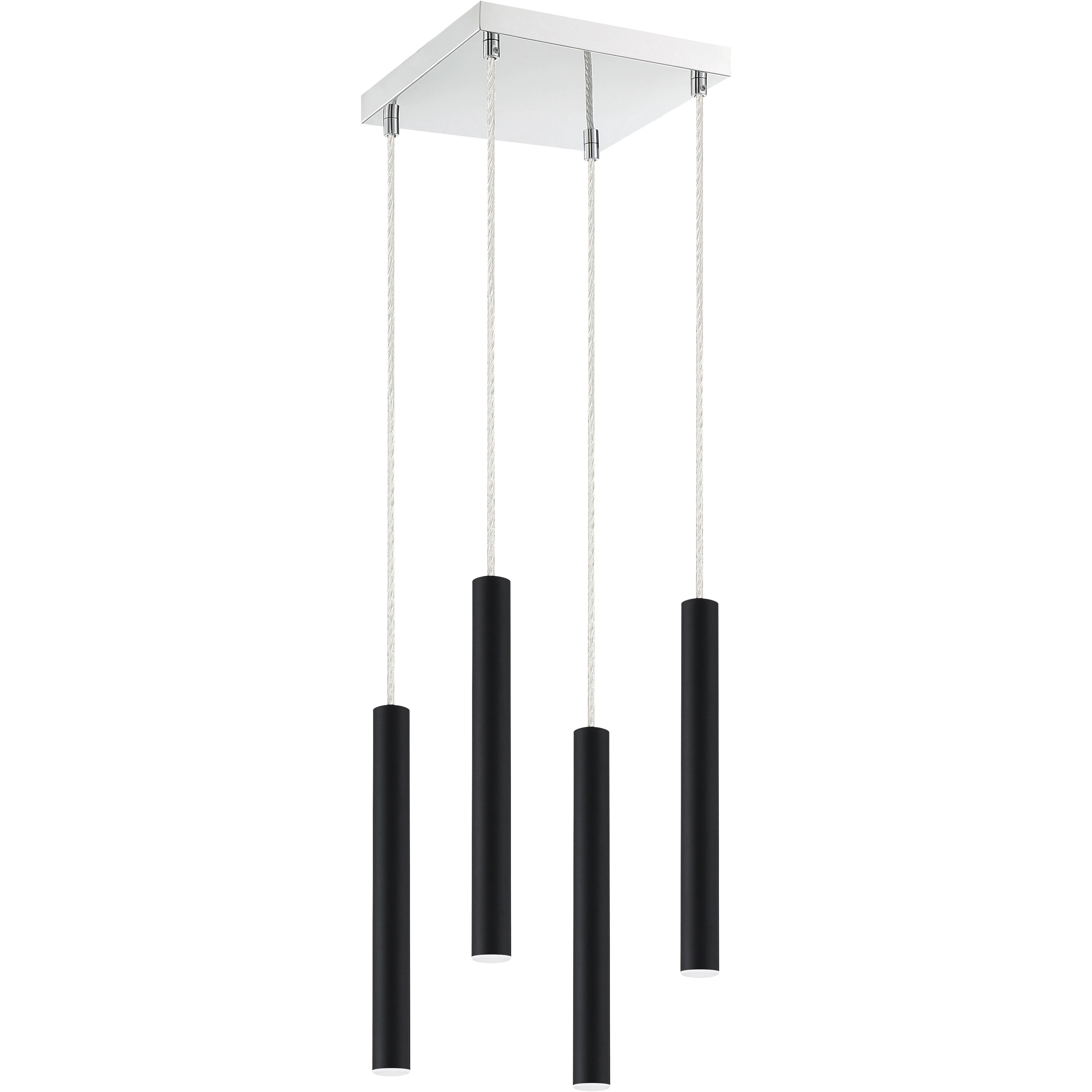 Forest LED 9.5 inch Matte Black Chandelier Ceiling Light in 4, 11, Matte Black Steel