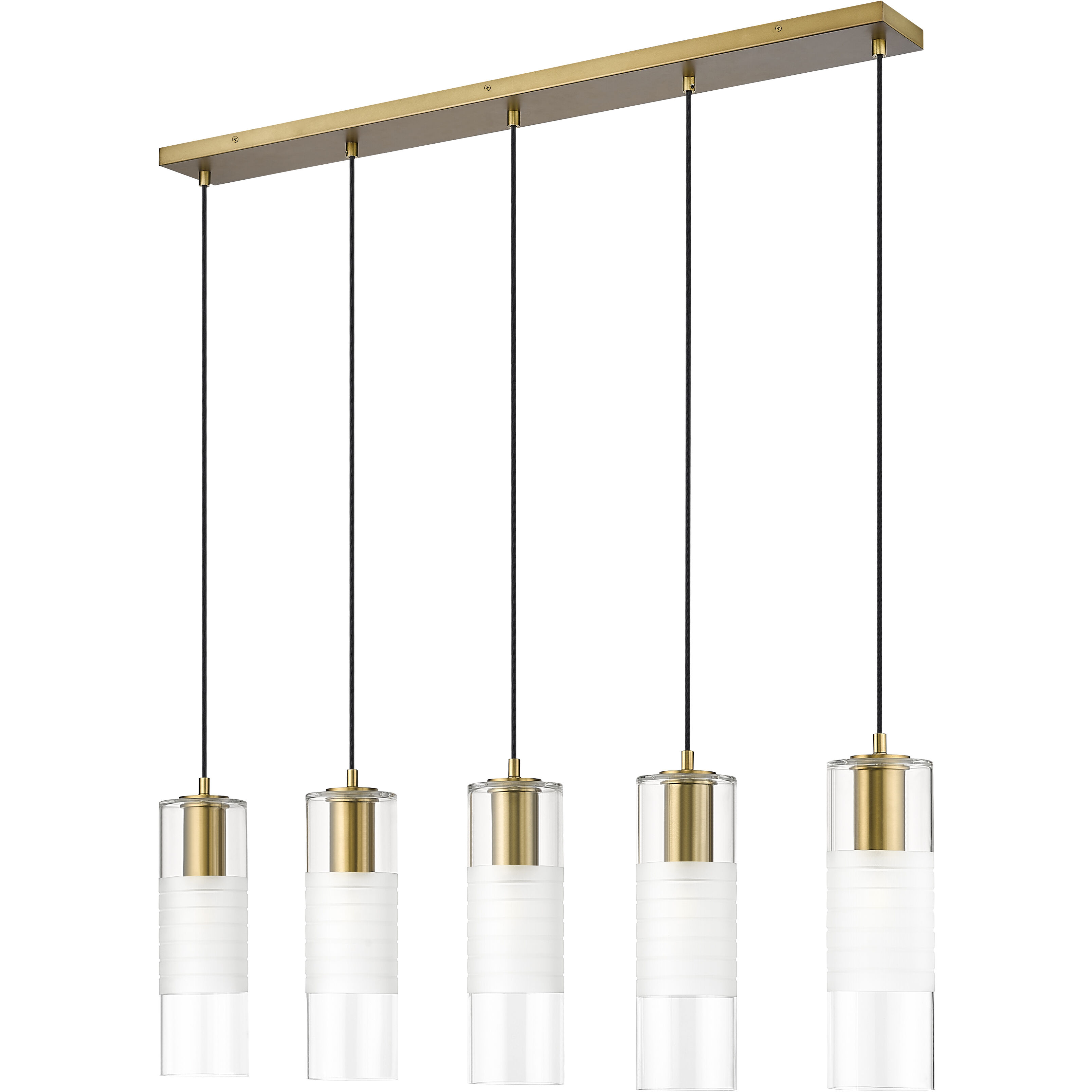 Alton 5 Light 42 inch Modern Gold Linear Chandelier Ceiling Light