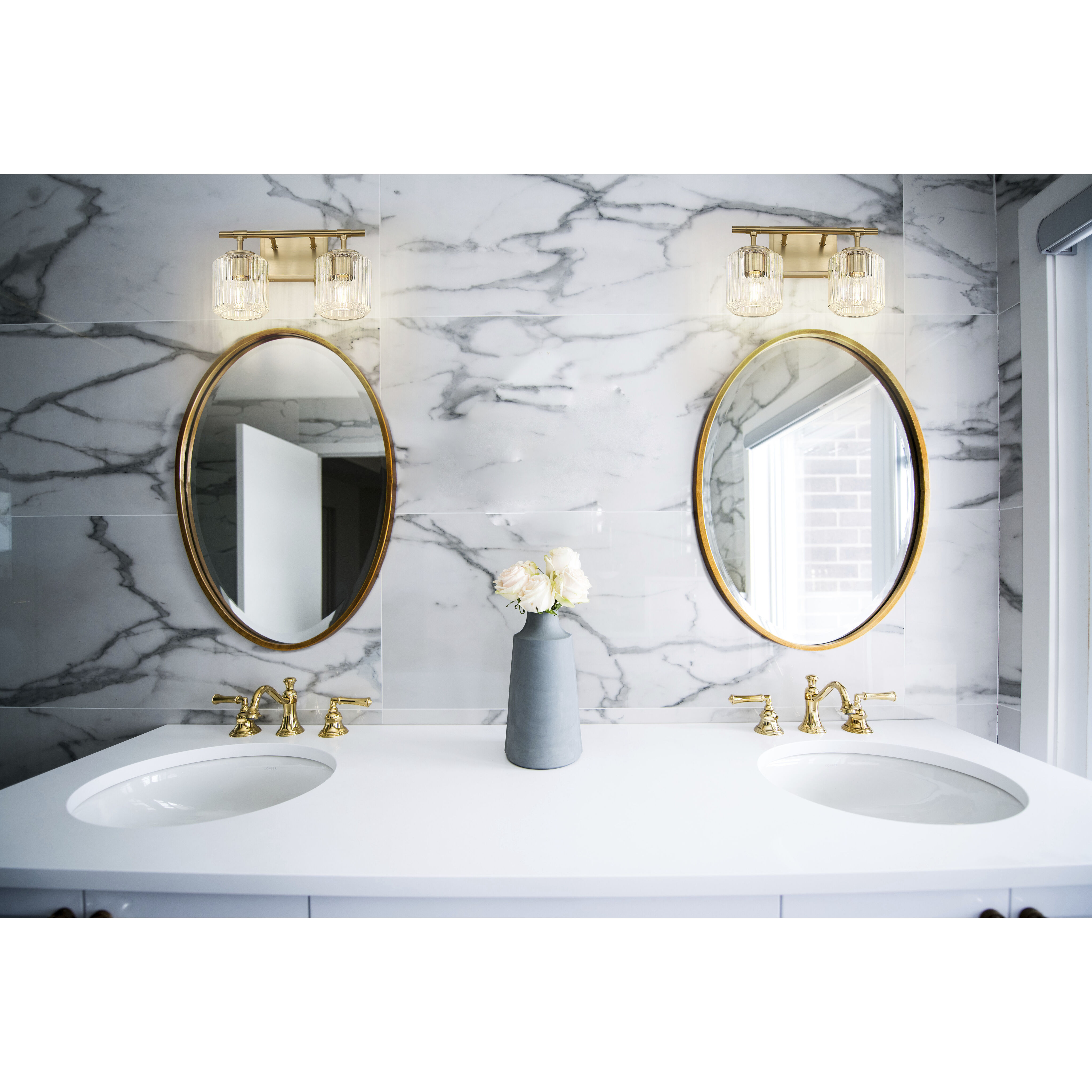 Landon 2 Light 14 inch Modern Gold Vanity Wall Light