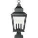 Raphael 3 Light 29.25 inch Sand Black Outdoor Pier Mounted Fixture in Soft Sand Black