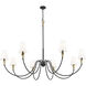 Claudelle 8 Light 65 inch Matte Black and Modern Gold Chandelier Ceiling Light