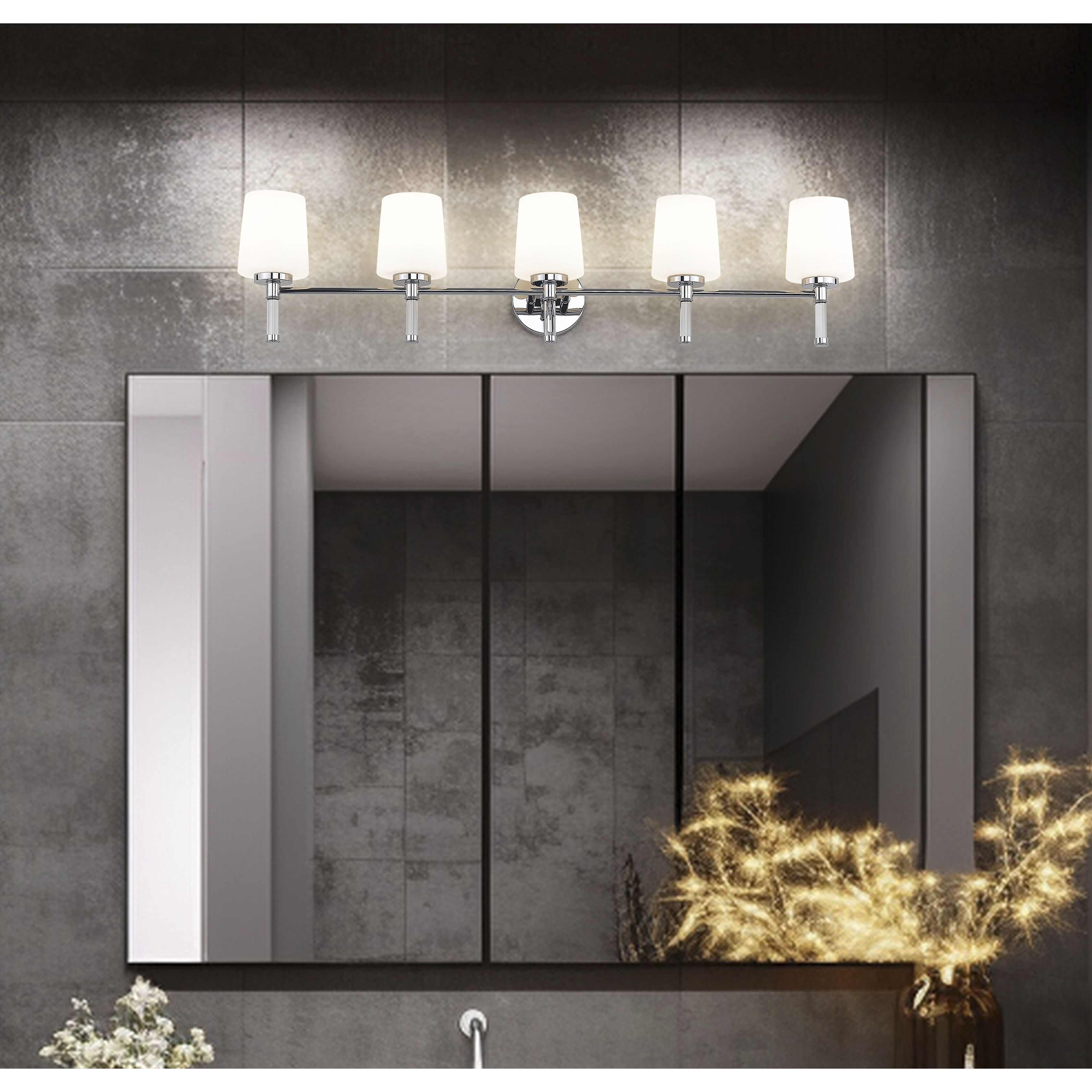 Henri Vanity Wall Light in Chrome