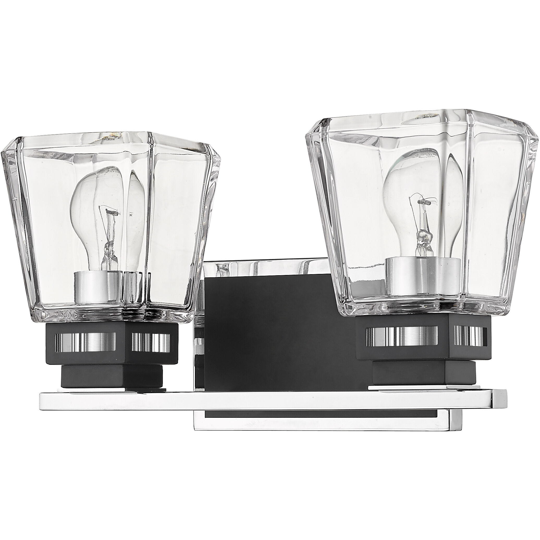 Jackson 2 Light 14.25 inch Chrome and Matte Black Vanity Wall Light