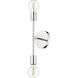 Modernist 2 Light 5 inch Chrome Wall Sconce Wall Light