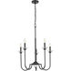 Allistair 5 Light 24 inch Matte Black Chandelier Ceiling Light