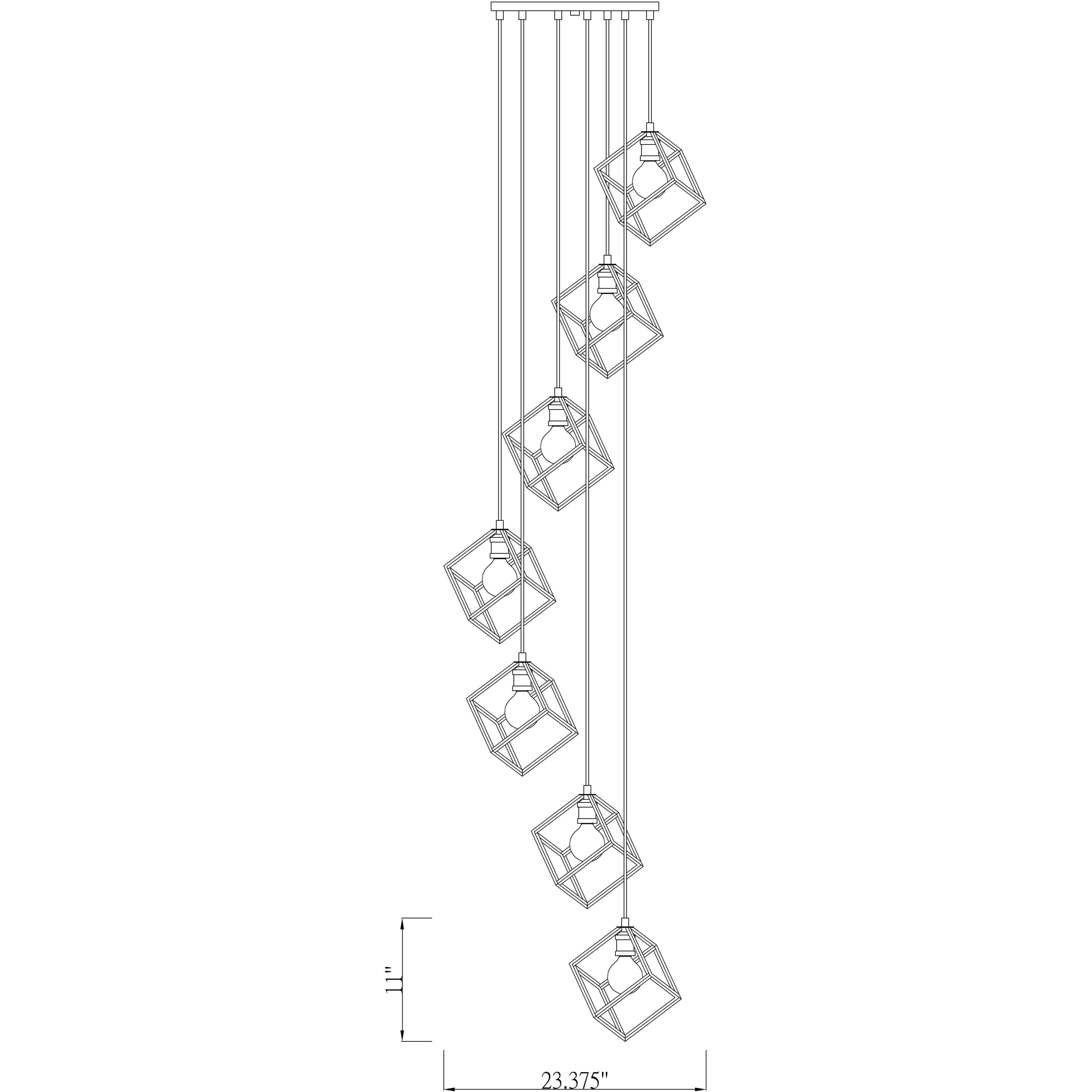 Vertical 7 Light 23.5 inch Bronze and Olde Brass Chandelier Ceiling Light