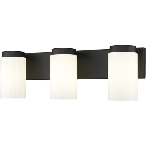 Burk 3 Light 22.5 inch Matte Black Bath Vanity Light Wall Light