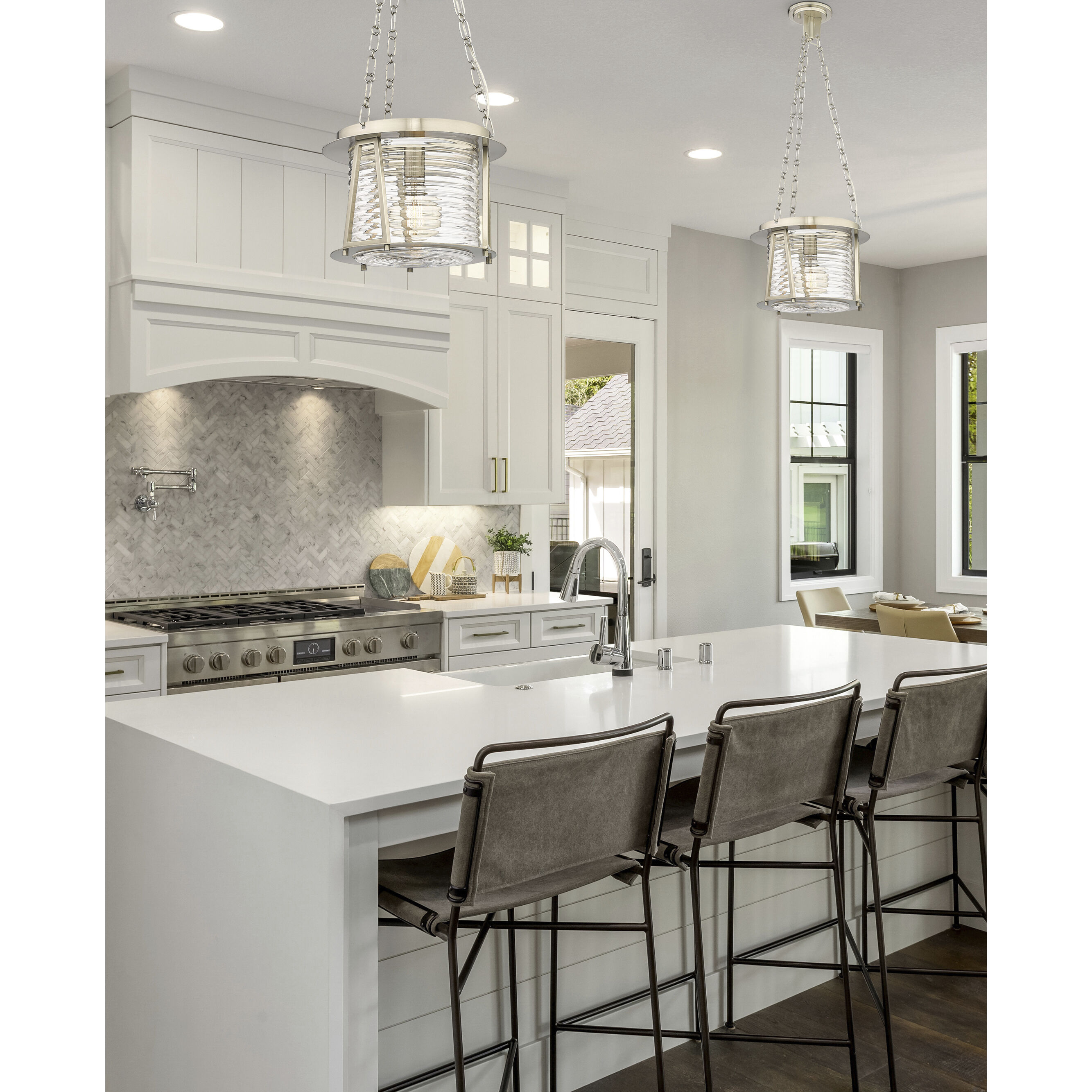 Cape Harbor 1 Light 13 inch Brushed Nickel Pendant Ceiling Light