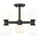Artemis 6 Light 18 inch Matte Black Semi Flush Mount Ceiling Light