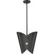 Salone 1 Light 10 inch Matte Black Pendant Ceiling Light in Matte Black Outer,  Gold Inner