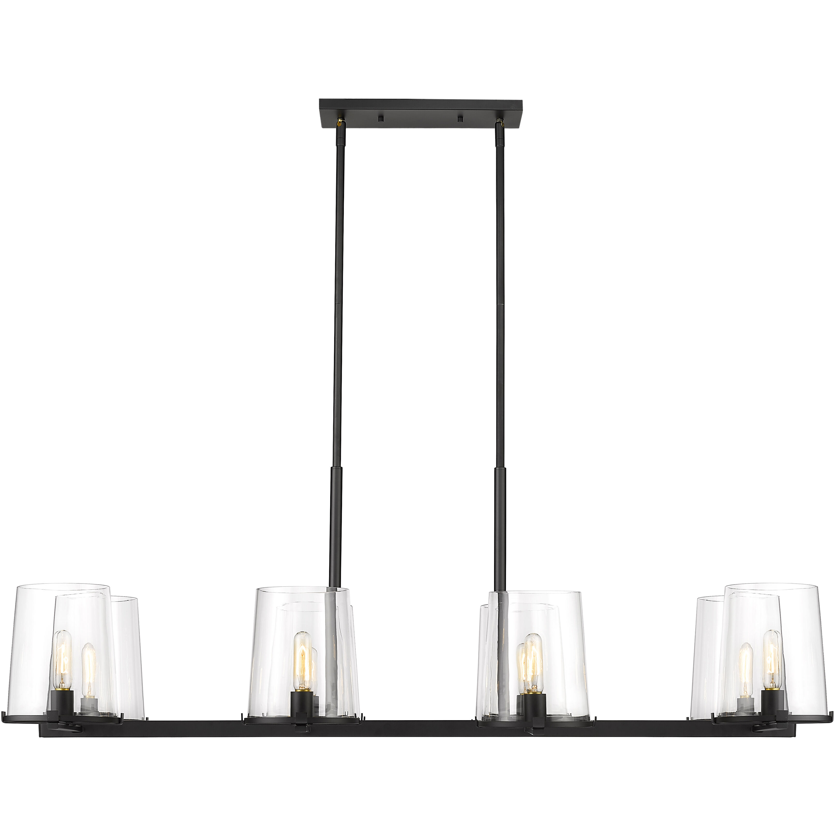 Callista 8 Light 56 inch Matte Black Linear Chandelier Ceiling Light