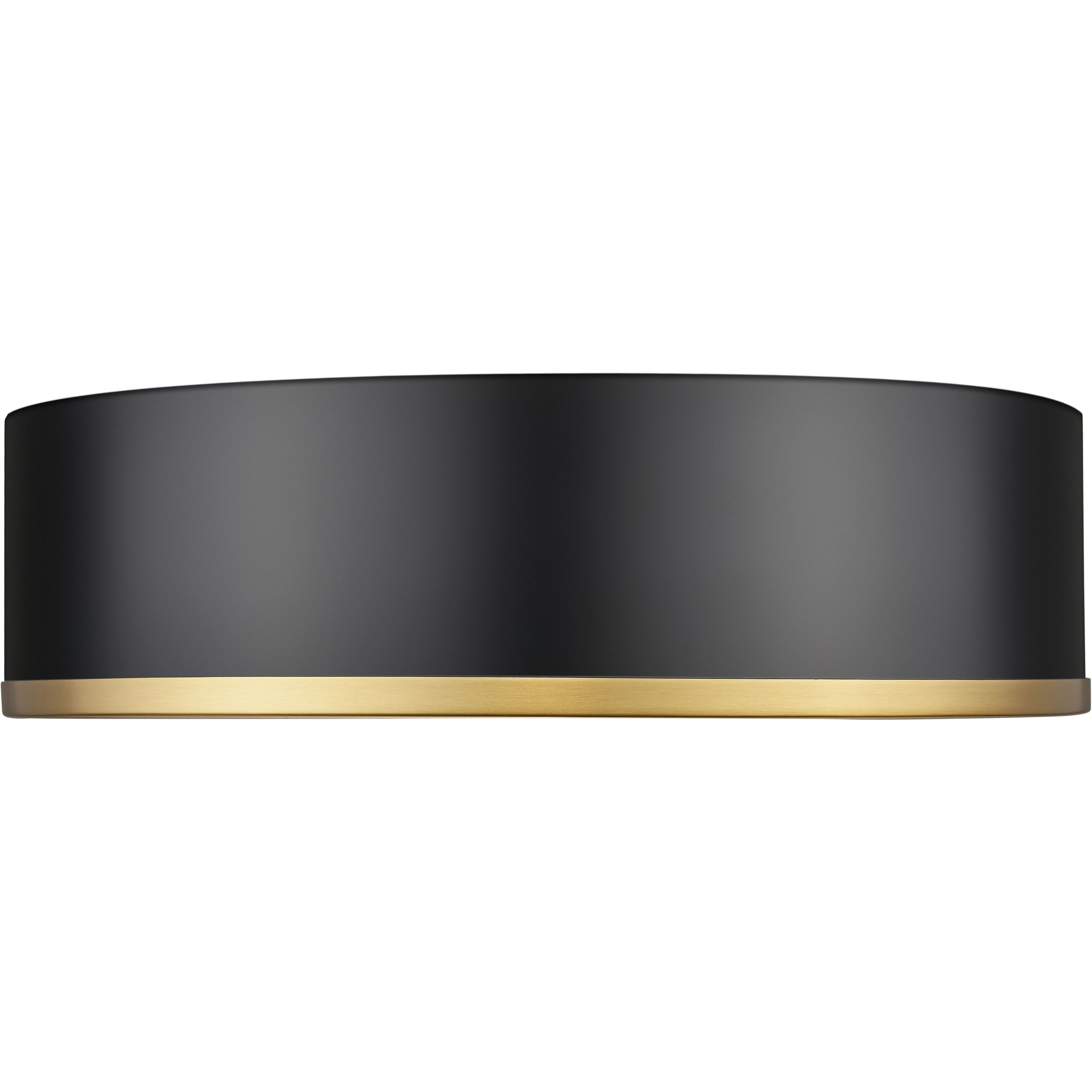 Bradley LED 16 inch Matte Black and Modern Gold Flush Mount Ceiling Light
